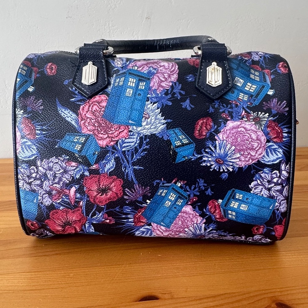 Loungefly Doctor Who Tardis Floral Crossbody Bag Barrel Purse - Picture 3 of 16